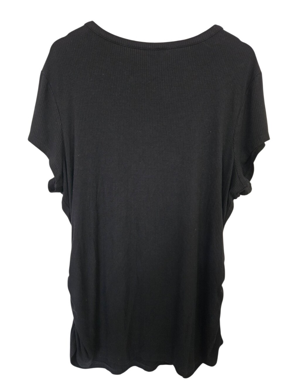 Candie’s Plus Size 3X Black Ribbed Cutout Cage Neck Short Sleeve Top - Picture 5 of 5